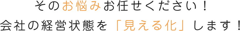 そのお悩みお任せください!会社の経営状態を「見える化」します!